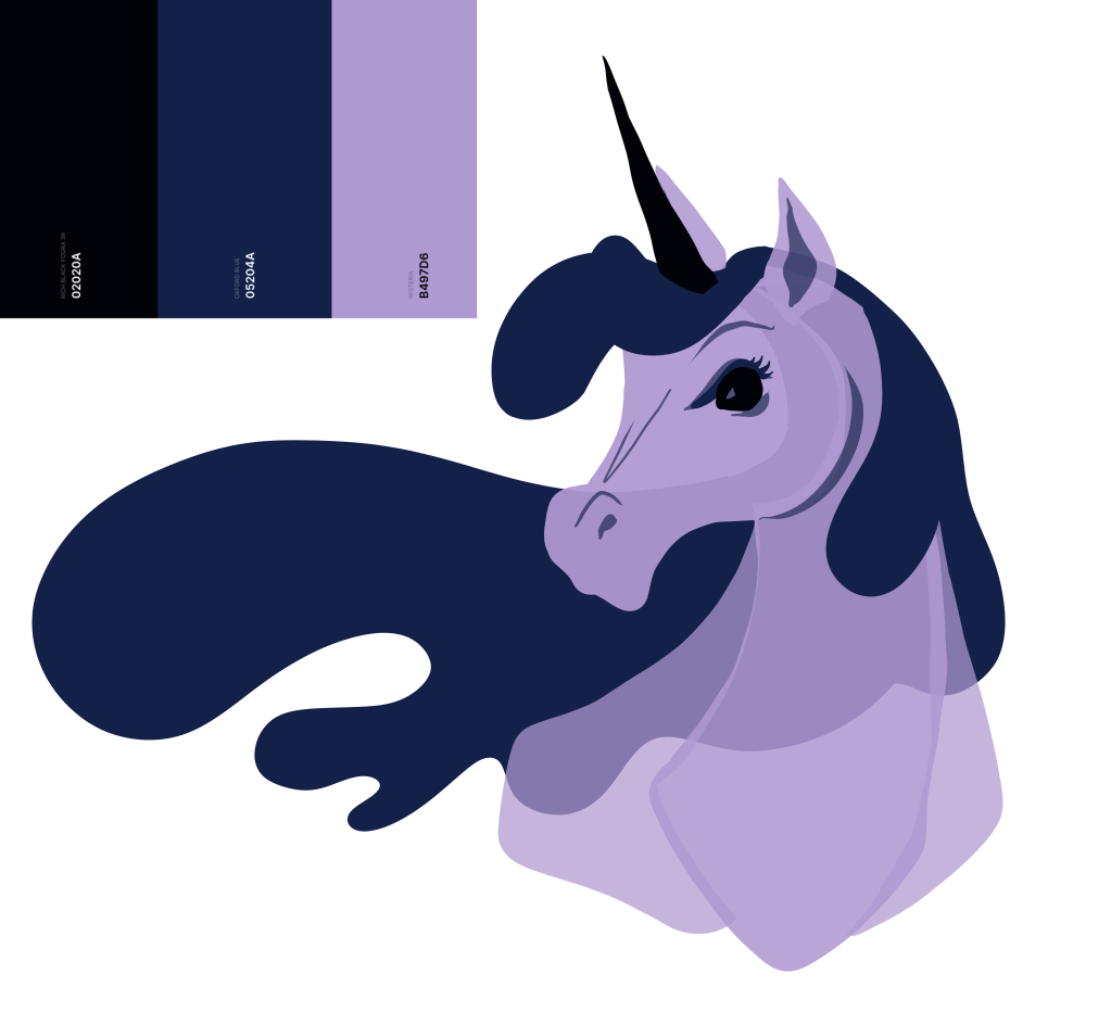 Semi Transparent unicorn using a color palette