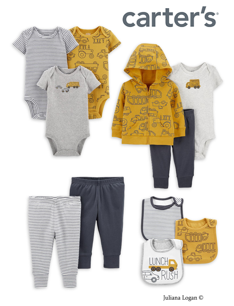 Carter's boy's truck onesies