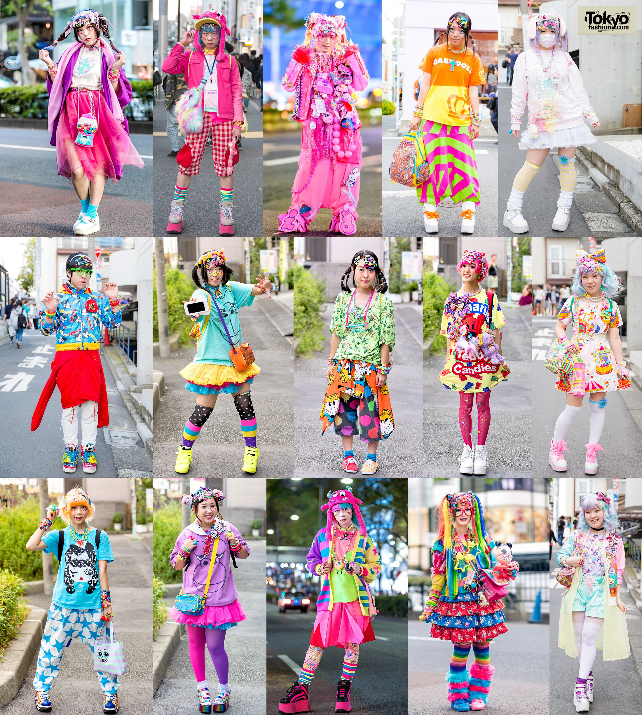 Compilation of Decora fashions from Harajuku
