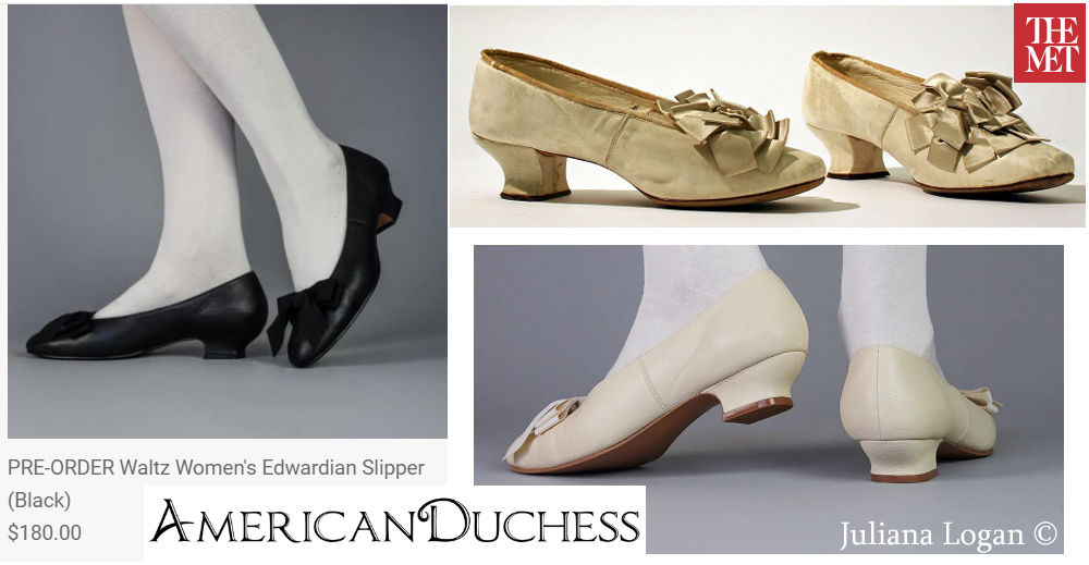 Edwardian Slipper recreation versus historical